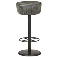 Bar stool gray with genuine leather flap - Bar Stool