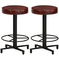 Bar stools 2 pcs 52 cm genuine leather - Bar Stool
