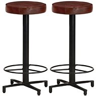 Bar stools 2 pcs 66 cm genuine leather - Bar Stool