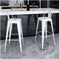 Bar stools 2 pcs white steel - Bar Stool