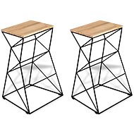 Bar stools 2 pcs solid mango wood - Bar Stool