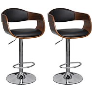 Bar stools 2 pcs Bent Wood and Artificial Leather - Bar Stool