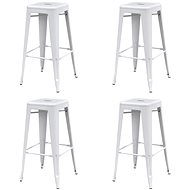 Bar stools 4 pcs white steel - Bar Stool