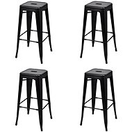 Bar stools 4 pcs black steel - Bar Stool