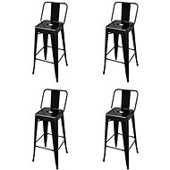 Bar stools 4 pcs black steel - Bar Stool