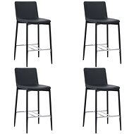 Bar Stools 4 pcs Black Faux Leather - Bar Stool