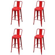 Bar Stools 4 pcs Red Steel - Bar Stool