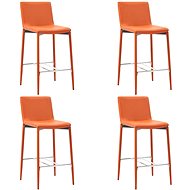 Bar Stools 4 pcs Orange Faux Leather - Bar Stool
