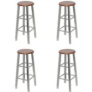 Bar stools 4 pcs silver and brown MDF - Bar Stool