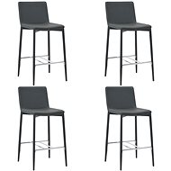 Bar Stools 4 pcs Grey Faux Leather - Bar Stool