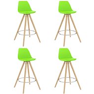 Bar stools 4 pcs green PP and solid beech wood - Bar Stool