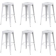 Bar Stools 6 pcs White Steel - Bar Stool