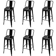 Bar Stools 6 pcs Black Steel - Bar Stool