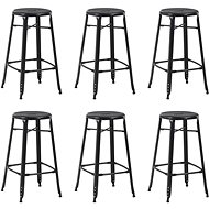 Bar Stools 6 pcs Black Steel - Bar Stool