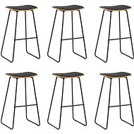 Bar Stools 6 pcs Black Faux Leather - Bar Stool