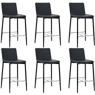 Bar Stools 6 pcs Black Faux Leather - Bar Stool