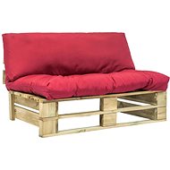 Garden sofa made of pallets with red pillows pine 275286 - Garden Sofa
