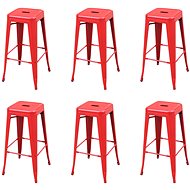 Bar Stools 6 pcs Red Steel - Bar Stool