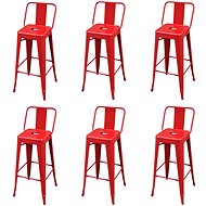 Bar Stools 6 pcs Red Steel - Bar Stool