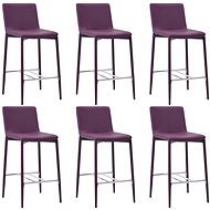 Bar Stools 6 pcs Purple Synthetic Leather - Bar Stool