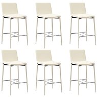 Bar Stools 6 pieces of Creamy Artificial Leather - Bar Stool