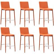 Bar Stools 6 pcs Orange Faux Leather - Bar Stool