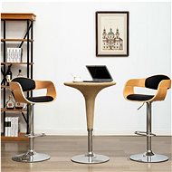 Bar Stools 2 pcs Black Bent Wood and Artificial Leather - Bar Stool