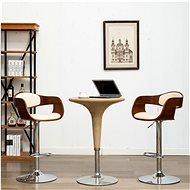 Bar Stools 2 pcs Cream Bent Wood and Artificial Leather - Bar Stool