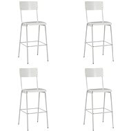 Bar Stools 4 pcs White Solid Plywood and Steel - Bar Stool