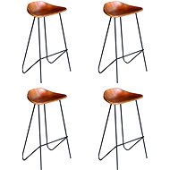 Bar Stools 4 pcs Brown Genuine Leather - Bar Stool