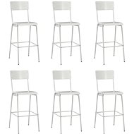 Bar Stools 6 pcs White Solid Plywood and Steel - Bar Stool