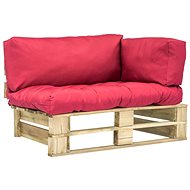 Garden Sofa made of Pallets with Red Pillows, Pine 275292 - Garden Sofa