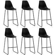Bar Stools 6 pcs Black Plastic - Bar Stool