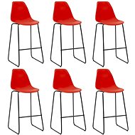 Bar Stools 6 pcs Red Plastic - Bar Stool