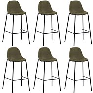 Bar Stools 6 pcs Brown Textile - Bar Stool
