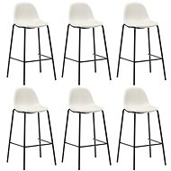 Bar Stools 6 pcs Cream Textile - Bar Stool