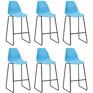 Bar Stools 6 pcs Blue Plastic - Bar Stool