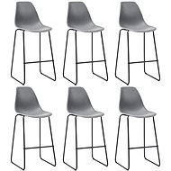Bar Stools 6 pcs Grey Plastic - Bar Stool