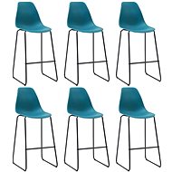 Bar Stools 6 pcs Turquoise Plastic - Bar Stool