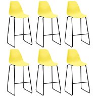 Bar Stools 6 pcs Yellow Plastic - Bar Stool