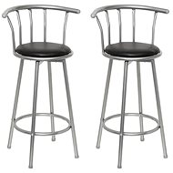 Bar stools 2 pcs black faux leather - Bar Stool