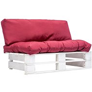 Garden Sofa made of Pallets with Red Pillows Pine 277379 - Garden Sofa
