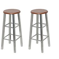 Bar stools, 2 pcs, metal with seat made of MDF board - Bar Stool