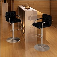 Bar stools 2 pcs black faux leather - Bar Stool