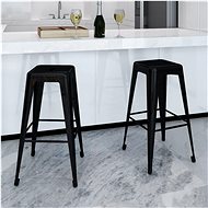 Bar stools 2 pcs black steel - Bar Stool
