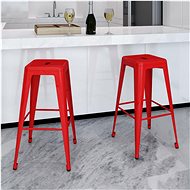 Bar stools 2 pcs red steel - Bar Stool