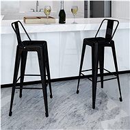 Bar stools 2 pcs black steel - Bar Stool