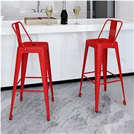 Bar stools 2 pcs red steel - Bar Stool