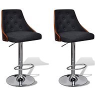 Barové stoličky 2 ks ohýbané dřevo a textil - Barová židle