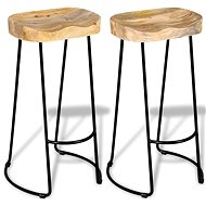 Bar stools 2 pcs solid mango wood - Bar Stool